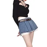 Saia Jeans Feminina Verão Cintura Alta Design Moderno Ideal para Looks Despojados Conforto e Estilo para o Seu Dia a Dia — foto 1