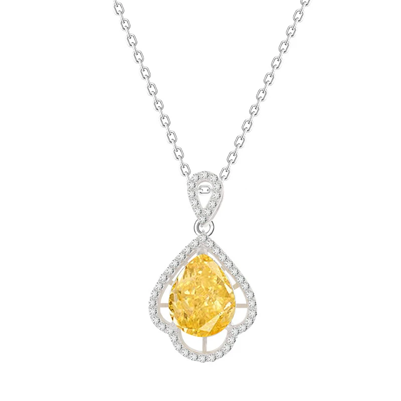 Colar feminino em prata 925 com pingente de gota d'água, design moderno e resistente ao desbotamento, ideal para um visual elegante. — foto 3