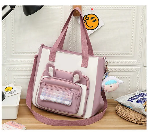 Title 3, Waterdichte grote cartoon canvas crossbody tas....