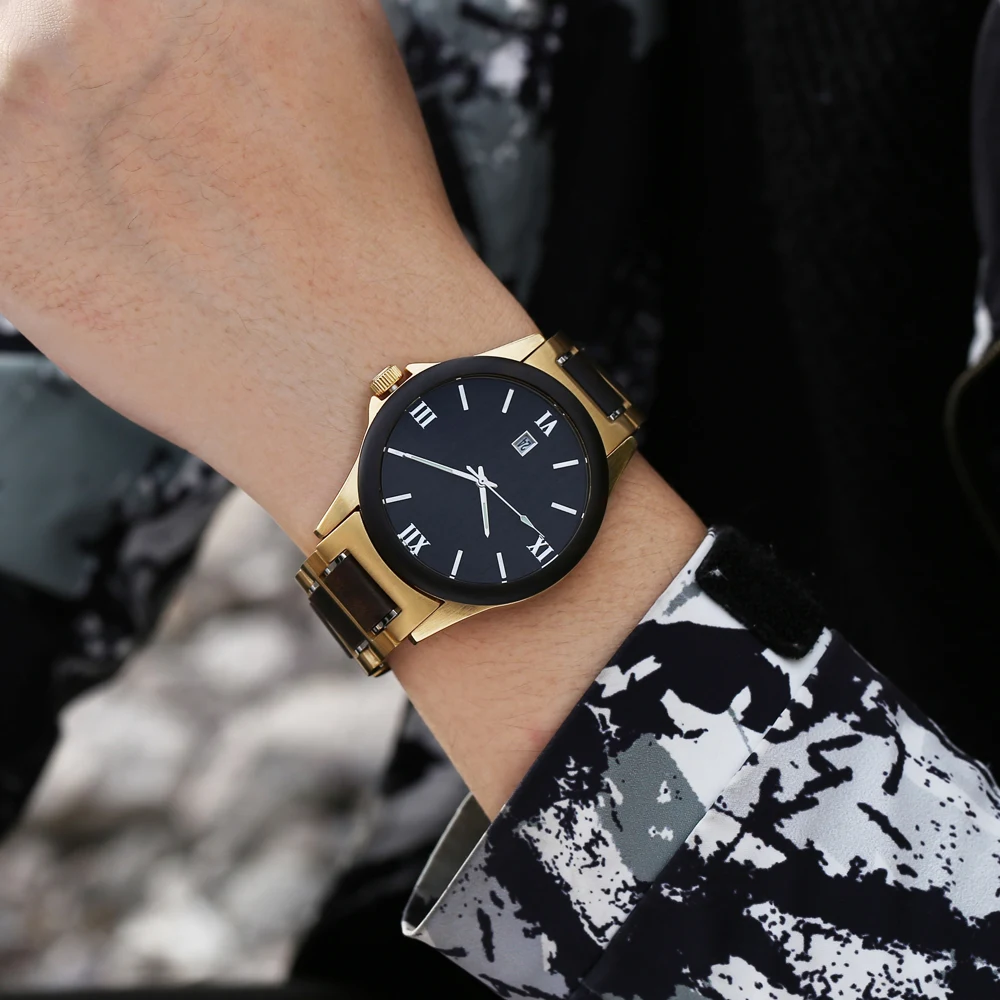 Relógio Quartz Dourado Masculino Elegância e Precisão Para o Homem Moderno Design Clássico Conforto e Durabilidade Ideal Para Todas as Ocasiões — foto 14