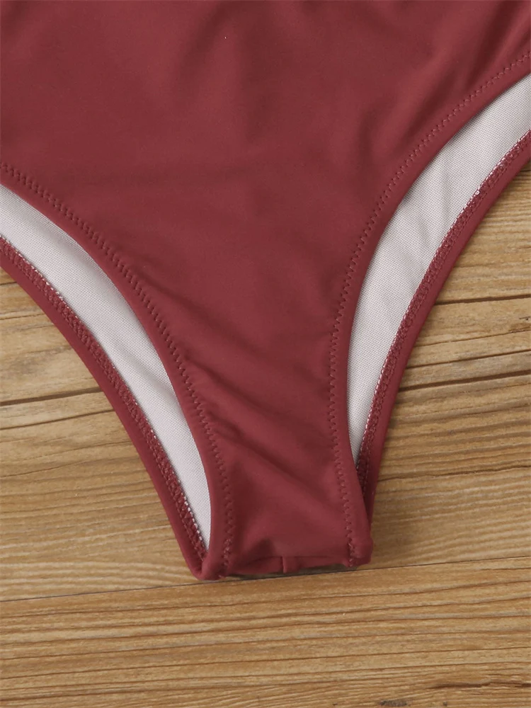 Colorblock Chest Knotted One Piece Swimsuit or Two Piece Bikini perfect for a flattering fit, stylish look, and comforta — photo 3