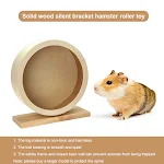 Sports Wheel Pet Toy Pet Accessories Hamster Roller Round Wheel Natural Wood Silent Running Disc Toy Guinea Pig Cage — photo 4