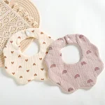 Babador Infantil de Algodão com 6 Camadas Formato de Pétala Rotação 360 Graus Toalha de Saliva para Bebês — foto 5