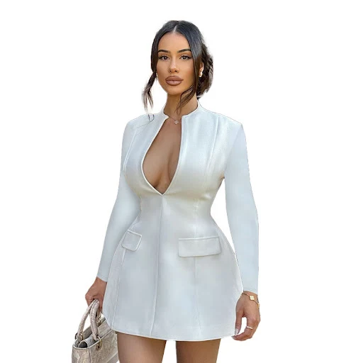 Title 23, Elegant Sexy Slim Fit V-neck Long-sleeve Dress