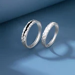 Anéis de Casal Modernos e Abertos Um Par Fashion Tendência. Ideal para expressar amor e estilo, perfeito para presentes e celebrações. — foto 1
