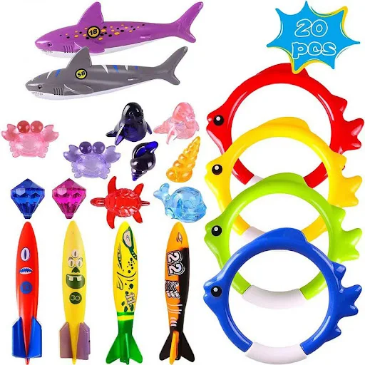 Title 1, 20 Pcs Diving Toys for Kids Swimming Pool Treas...