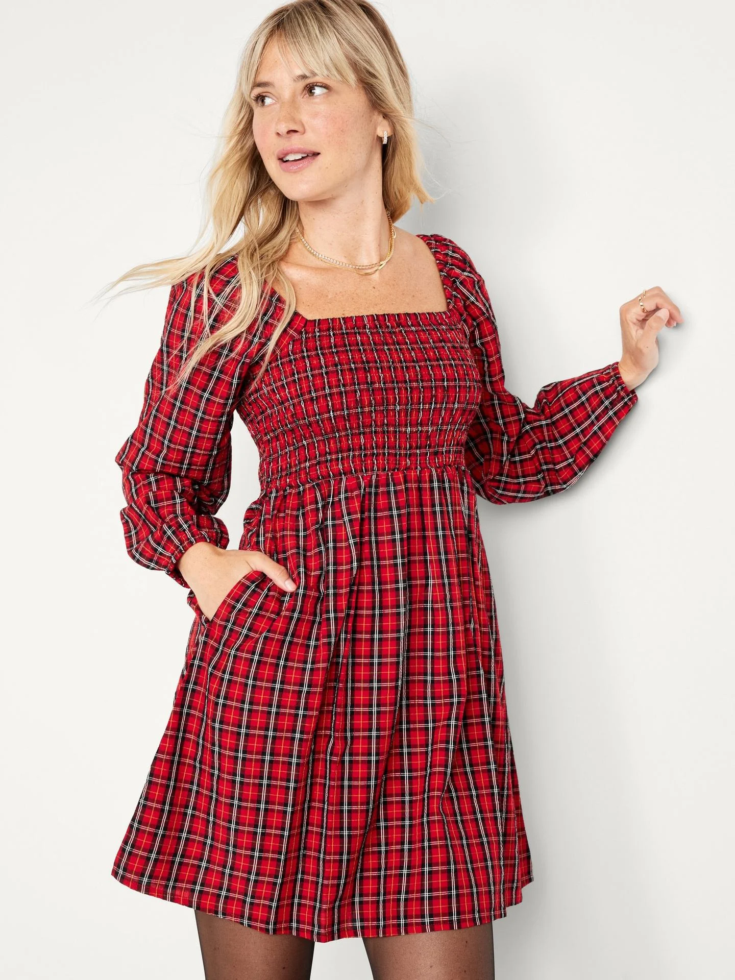 Title 4, Europees-Amerikaanse slim fit jurk met vierkant...