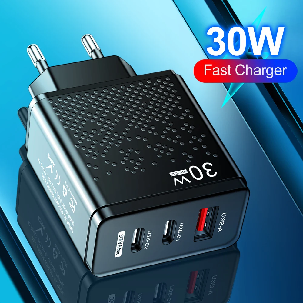 Luminous LED USB 2PD Type-c Mobile Phone Charger Fast and safe charging for your phone. Built-in LED light for easy use — photo 5