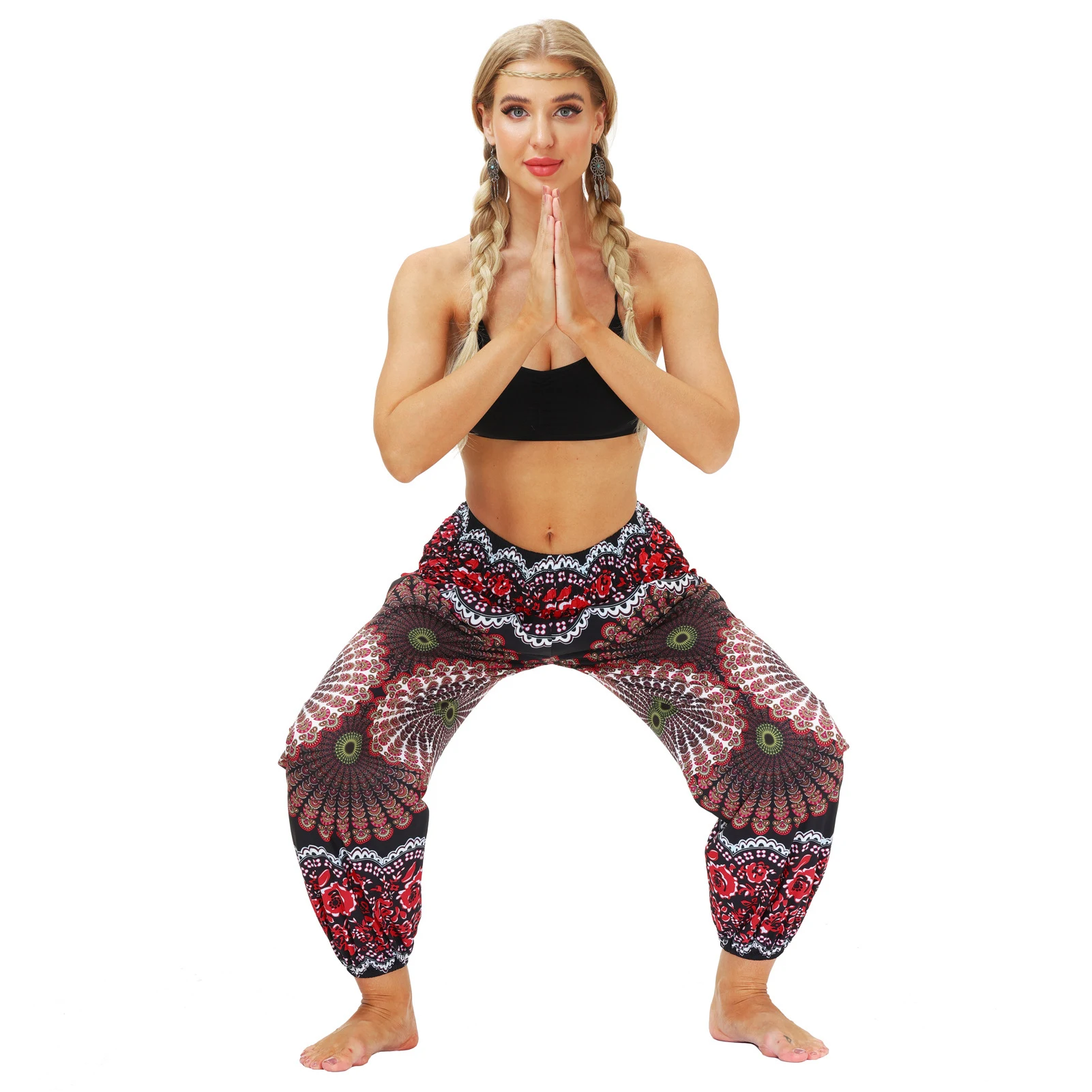 Title 4, Dames yoga broek casual met pop-etnische print....