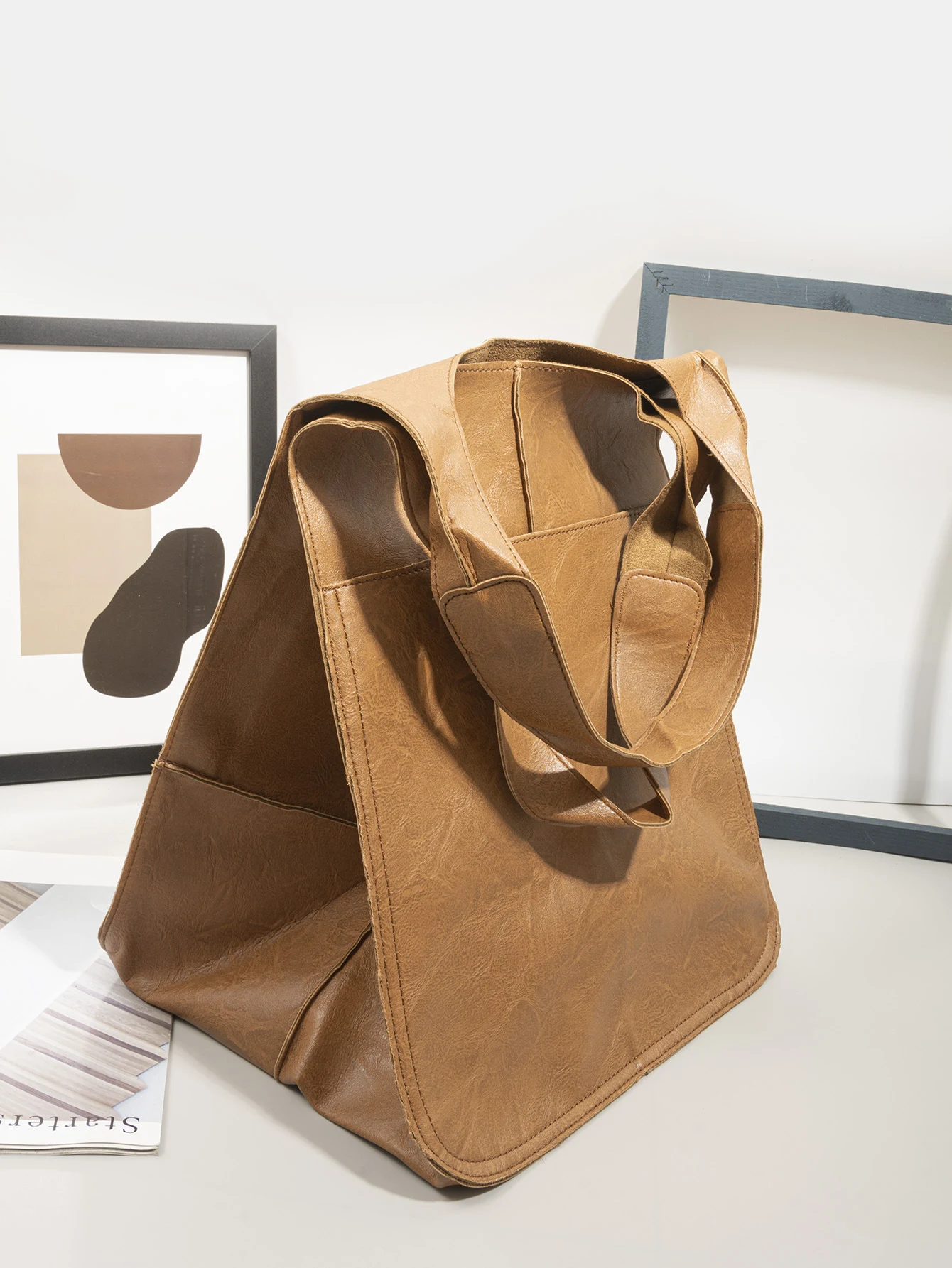 Bolso grande de cuero suave para mujer, gran capacidad, bandolera y asa superior, perfecto para el día a día y el trabajo. — foto 6
