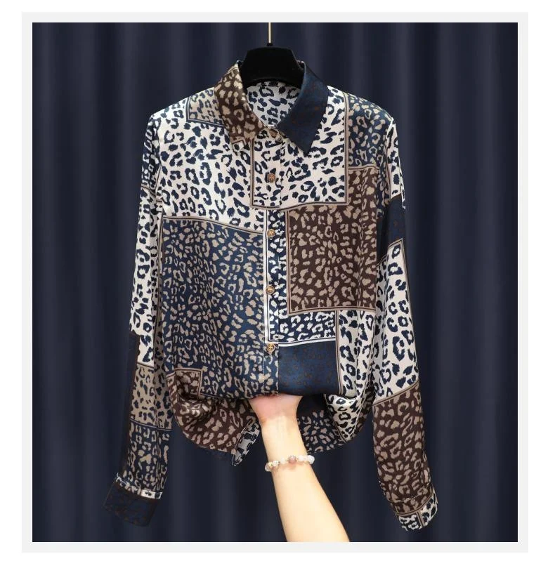 Women's Design Long Sleeve Leopard Print Shirt, Vintage Style, All-Match Versatility, Comfortable and Stylish, Perfect f — photo 16