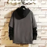 Moletom com capuz e bloco de cores, ideal para um visual casual e moderno. Conforto e estilo para os dias frios, perfeito para você. — foto 2