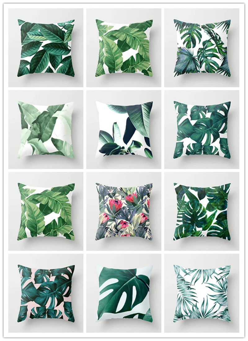 Title 1, Cama com folhas tropicais simples para um quart...