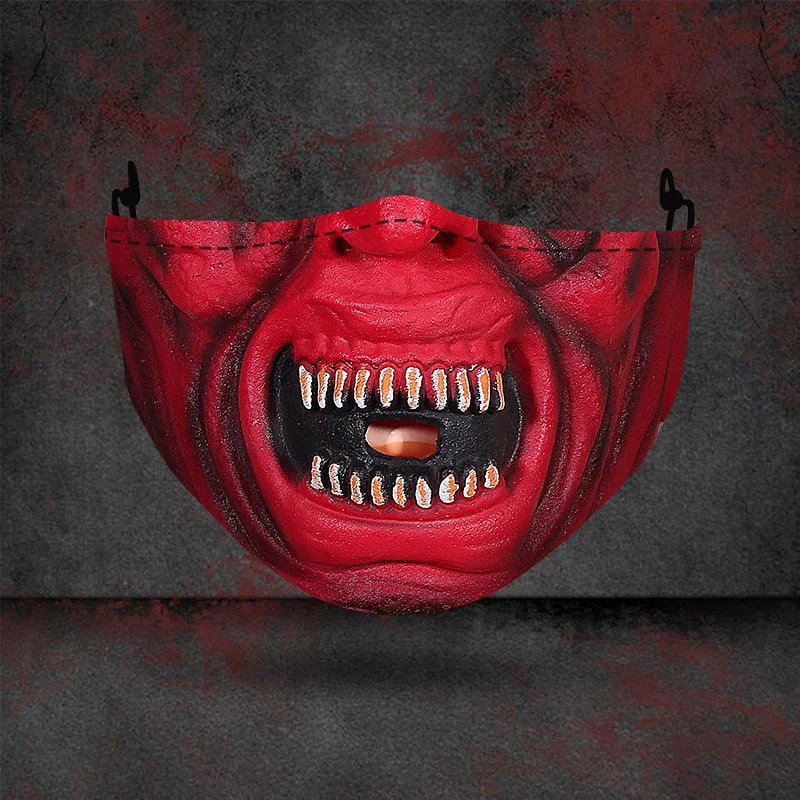Máscara de Halloween estampada para fantasias assustadoras. Ideal para festas temáticas e eventos. Destaque-se com designs únicos e originais. — foto 35