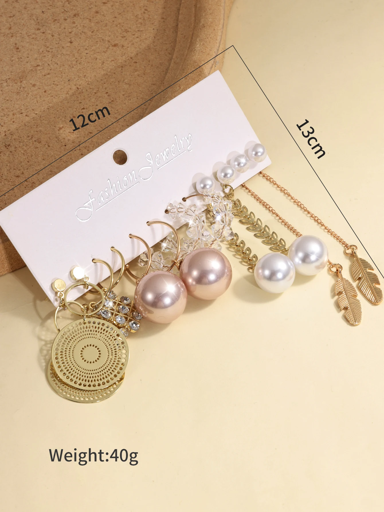 Conjunto de brincos de 6 peças com temperamento simples, sensação de alta qualidade. Conjunto de brincos para um visual sofisticado e elegante. — foto 3