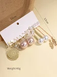 Conjunto de brincos de 6 peças com temperamento simples, sensação de alta qualidade. Conjunto de brincos para um visual sofisticado e elegante. — foto 3