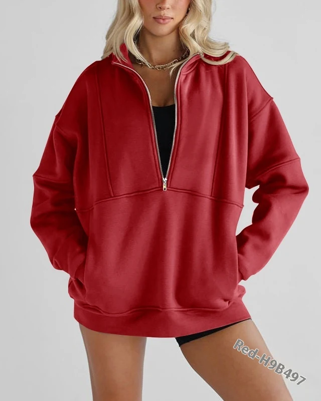 Moletom feminino casual esportivo com bolso com zíper, ideal para exercícios e uso diário. Conforto e estilo em uma só peça de roupa. — foto 7