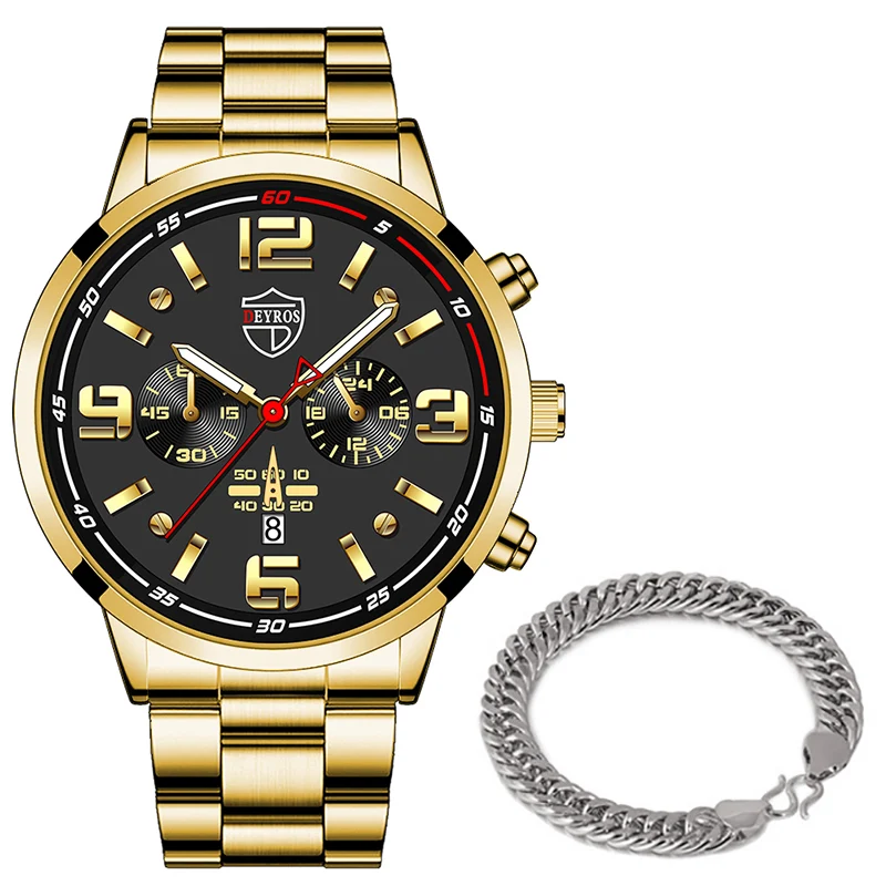 Reloj de cuarzo luminoso con calendario para hombre, correa de acero, ideal para el día a día, duradero y elegante. — foto 3
