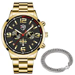 Reloj de cuarzo luminoso con calendario para hombre, correa de acero, ideal para el día a día, duradero y elegante. — foto 3