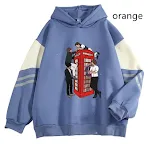 Neuer Cartoon-Anime-Hoodie mit langen Ärmeln, lässig, locker, Kontrastfarbe — foto 5