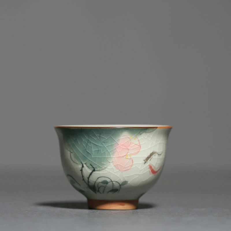 Hand Painted Ice Crack Tea Cup Chinese Underglaze Porcelain Tea Cup. Experience refined tea drinking with this beautiful — photo 3
