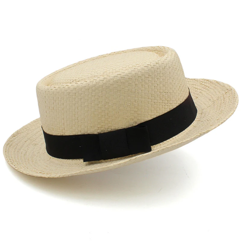 Title 9, Straw hat flat brim beach sun protection wide b...