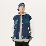 Jaqueta camisa de baseball retrô de lã masculina, uniforme esportivo. Casaco quente para um estilo vintage, ideal para o frio e um visual estiloso. — foto 1