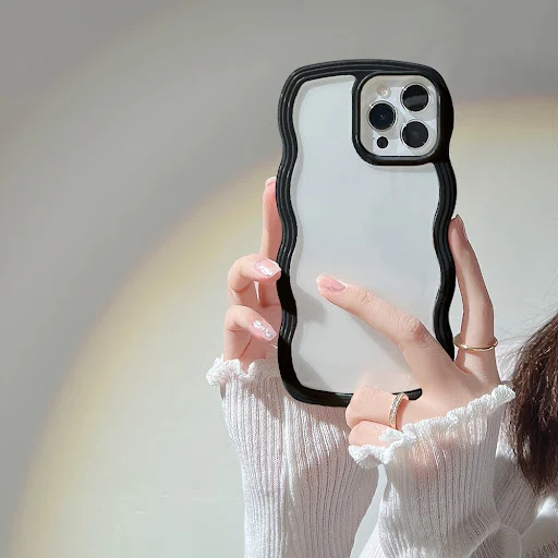 Title 4, Wave Border Solid Color Phone Case Cover – Styl...