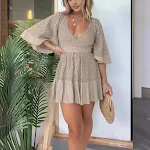 European And American Style Street Hipster V-neck Dress — photo 12
