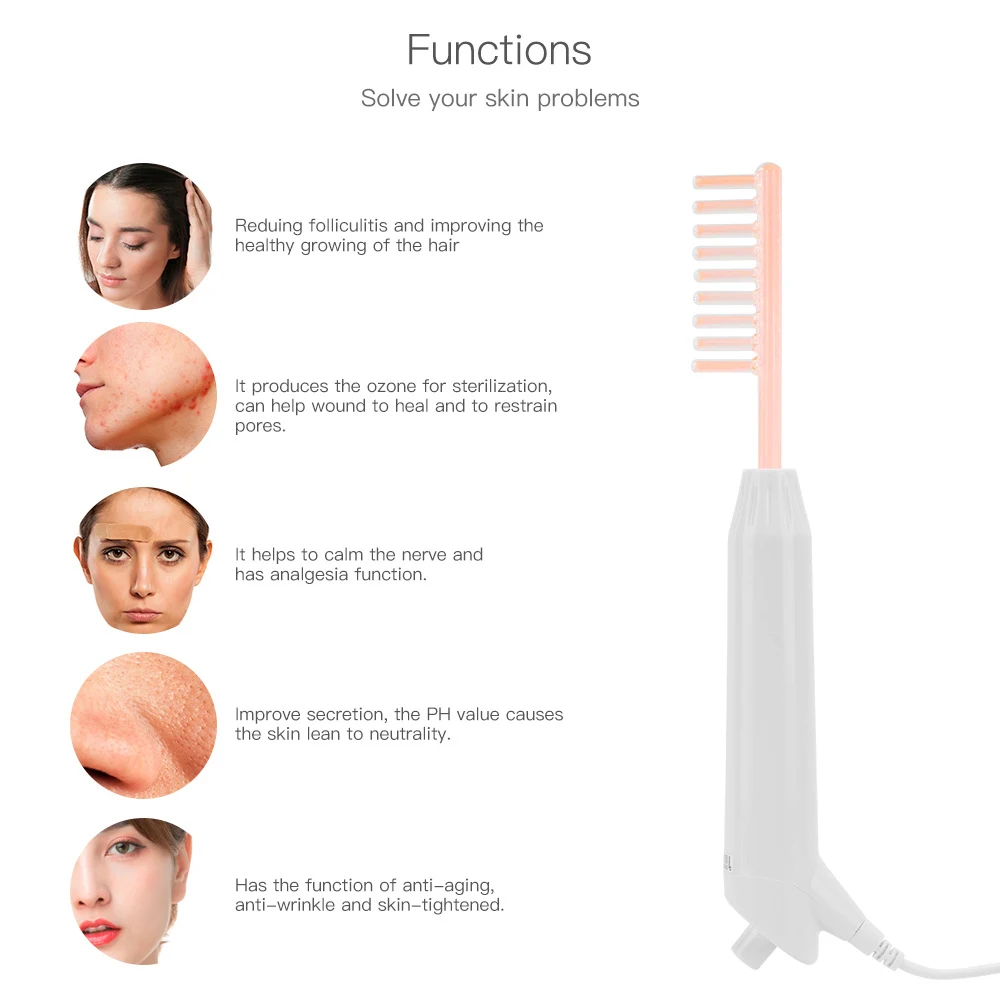Title 2, High Frequency Facial Machine Electrode Wand Gl...