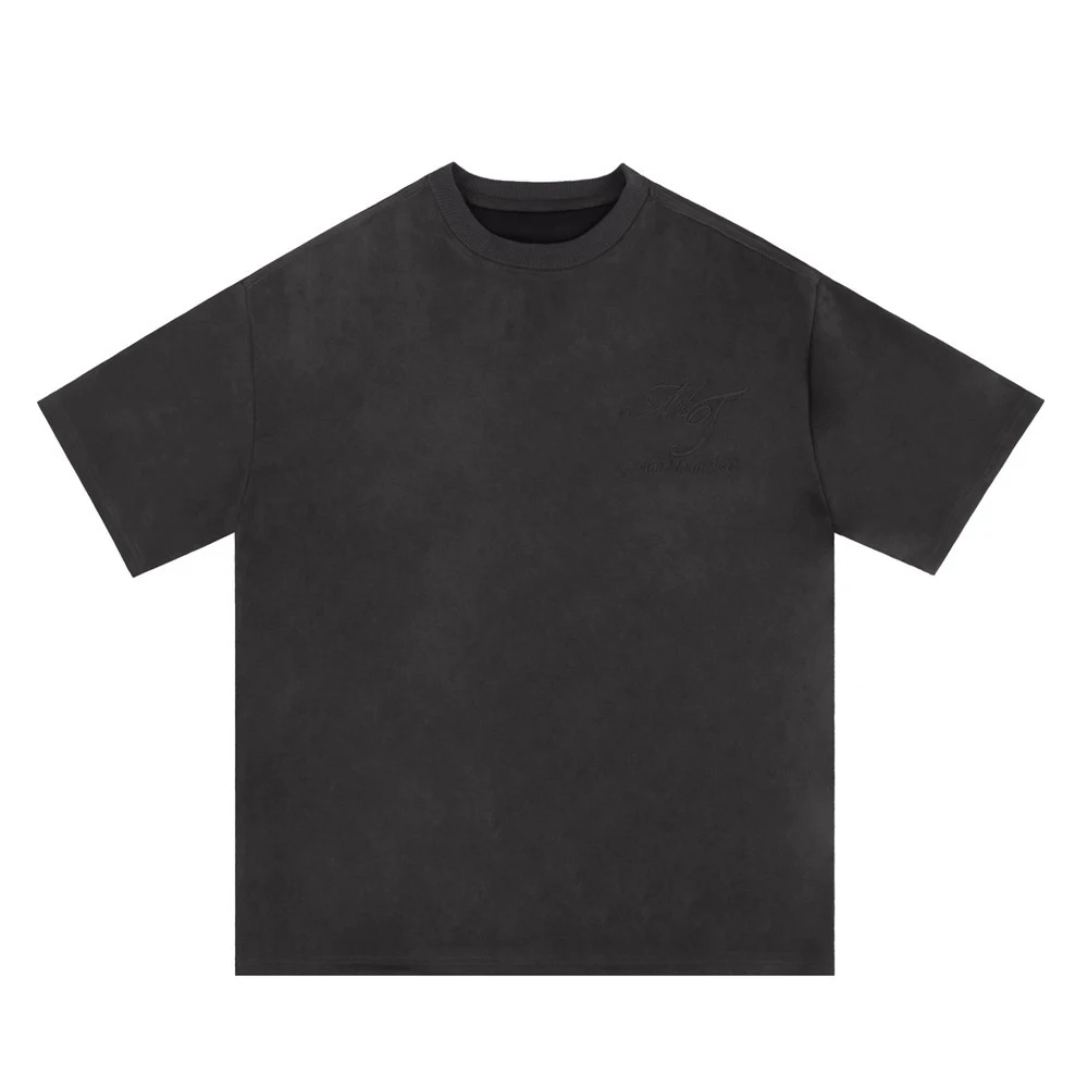 Simple Embroidered Letter T-shirt for Men. Enjoy a comfortable and stylish casual look with a personalized touch. Perfec — photo 8