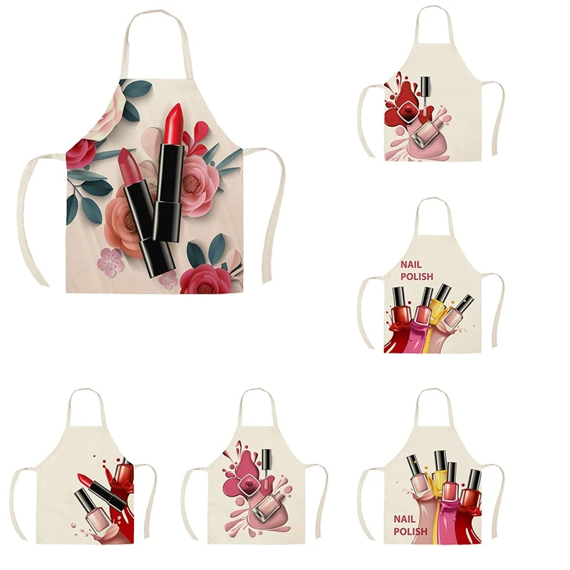 Title 2, Pink Nail Polish Cotton Hemp Apron. Protect you...