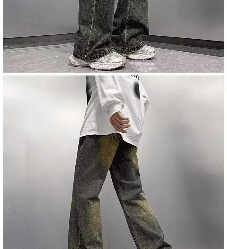 Title 8, American Retro Dark Blue Jeans for Men. Classic...
