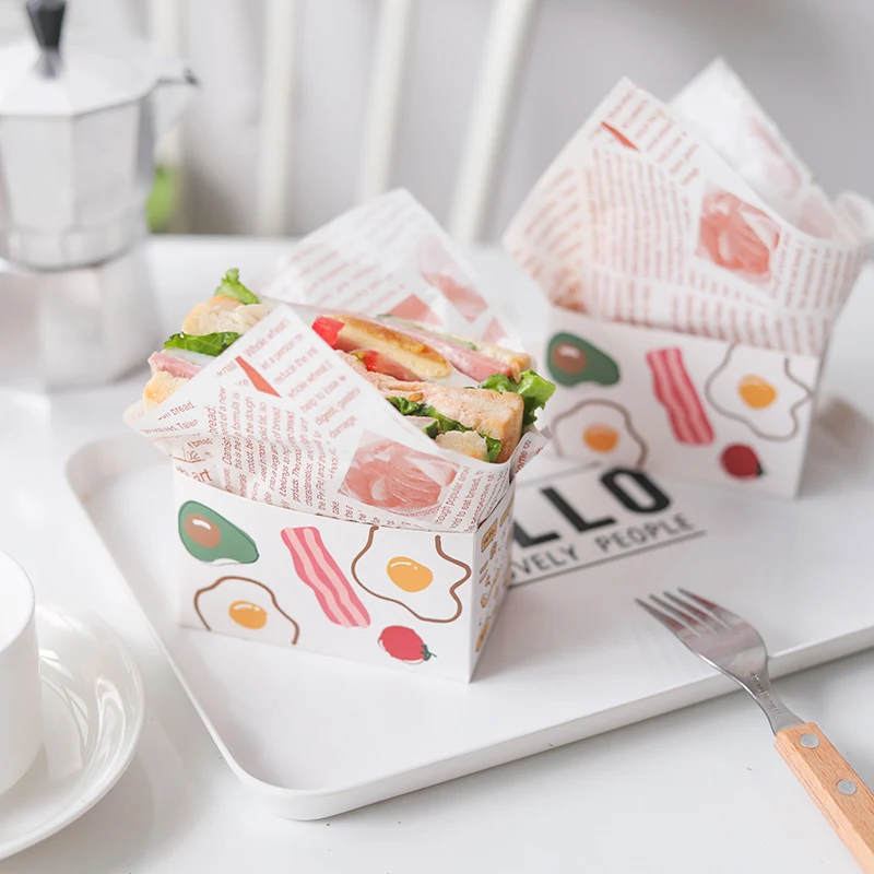 Title 1, Sandwich Packaging Box Toast Bread Carton Burge...