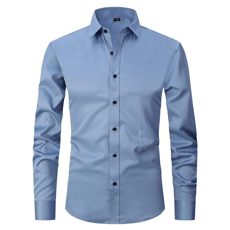 Men's Stretch Shirt Long Sleeve Non-ironing Slim Fit – Effortless style and all-day comfort, wrinkle-free for the modern — photo 11