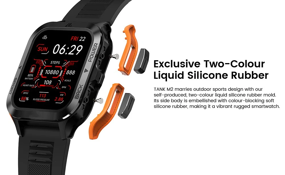 Waterproof silicone smart watch for an active lifestyle. Intelligent design, fitness tracking, and convenient notificati — photo 7