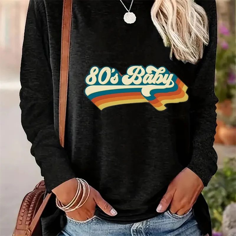 Title 3, T-shirt da donna a manica lunga, girocollo, con...