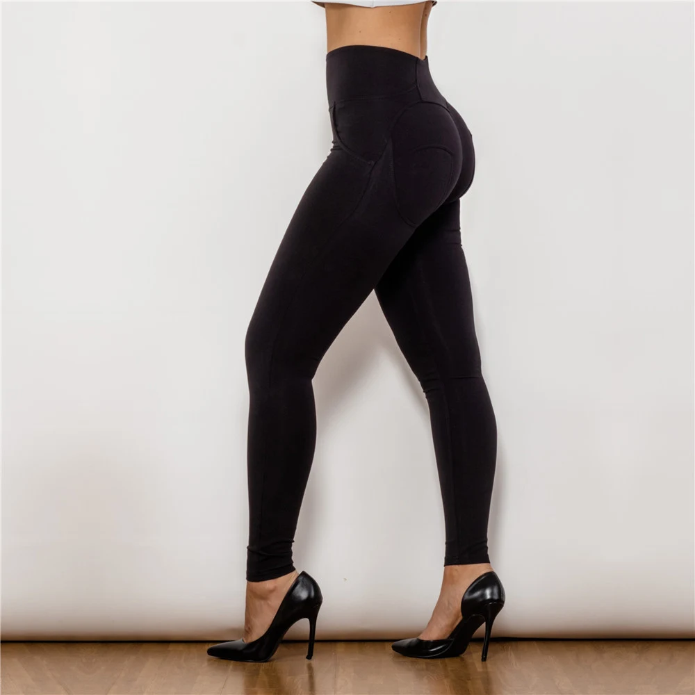 Shascullfites Melody Leggings para mujer, levanta glúteos, negro, cintura alta, súper elásticos, mallas de gimnasio, realza tu figura. — foto 6
