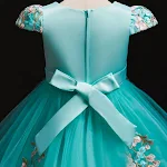 Herfst Meisjes Lange Kant Applique Paraplu Prinsessenjurk Elegant Perfect voor Feestelijke Gelegenheden en Bruiloften — foto 5
