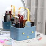 Organizador de Mesa À Prova de Poeira para Batons de Grande Capacidade, Rack para Produtos de Cuidados com a Pele e Maquiagem, ideal para penteadeira. — foto 4