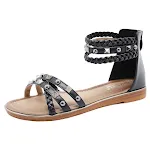 Zapatos Romanos Retro Planos de Talla Grande con Trenzado de Remaches para Mujer. Comodidad y estilo vintage en cada paso. — foto 8