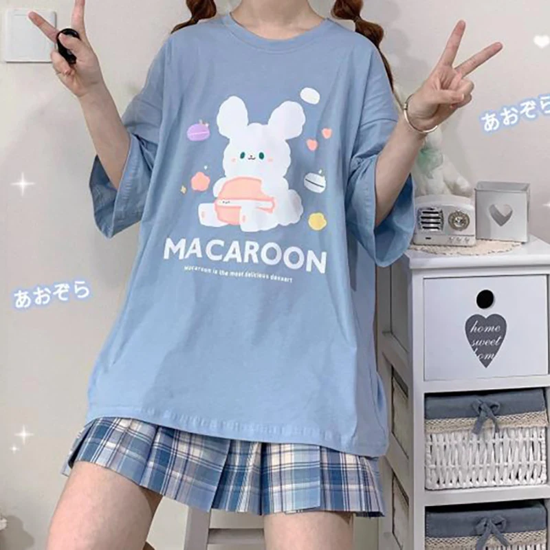 Title 5, T-shirt Macaron Coniglietto Stampato Bambina Do...