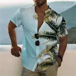 Men's New Summer Hawaiian Shirt Casual Fashion Street Short Sleeve Lightweight Breathable Comfortable Perfect for Vacati — photo 7