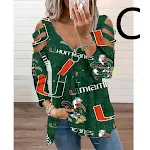 Camiseta de manga larga con cuello en V y estampado digital con tema de Halloween — foto 8
