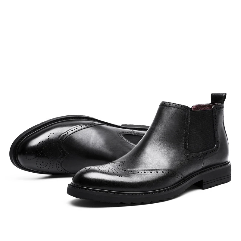Autumn and Winter Leather Martin Boots Men's Block Carving. Comfortable and stylish boots providing durable and fashiona — photo 2