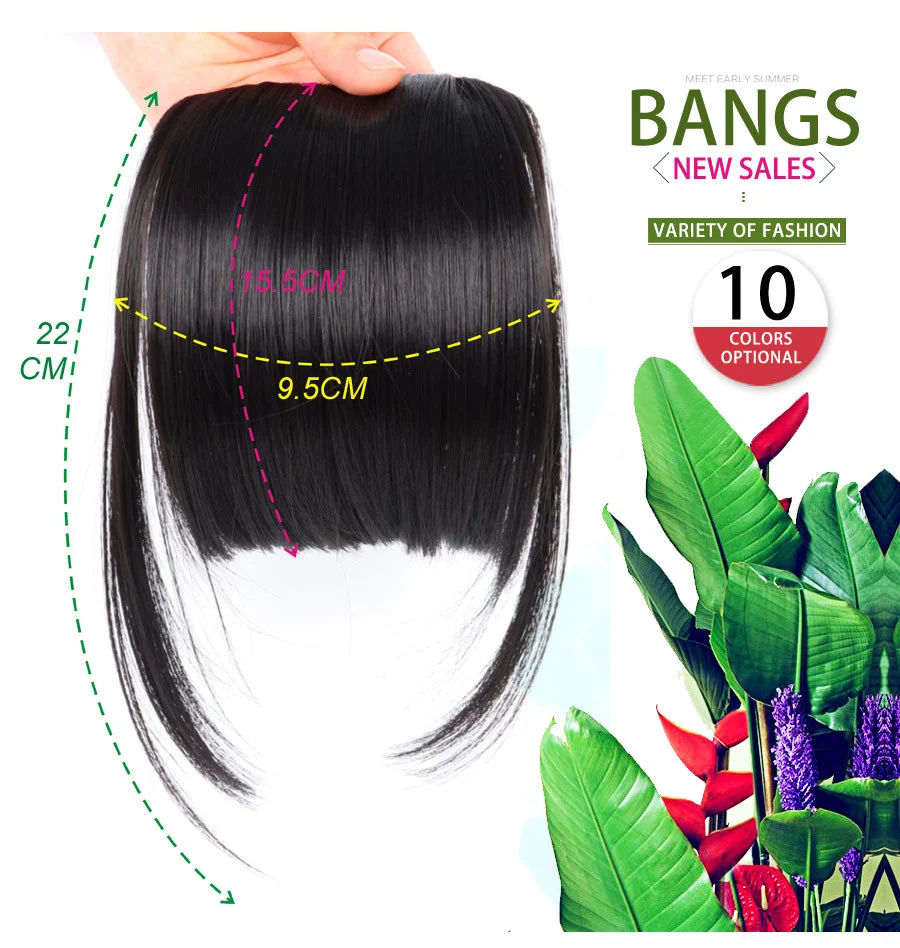 Damen Kunstfaser Perücke mit nahtlosem Air Bangs. Für einen natürlichen Look, leicht anzubringen, komfortabel und stilvoll. — foto 6