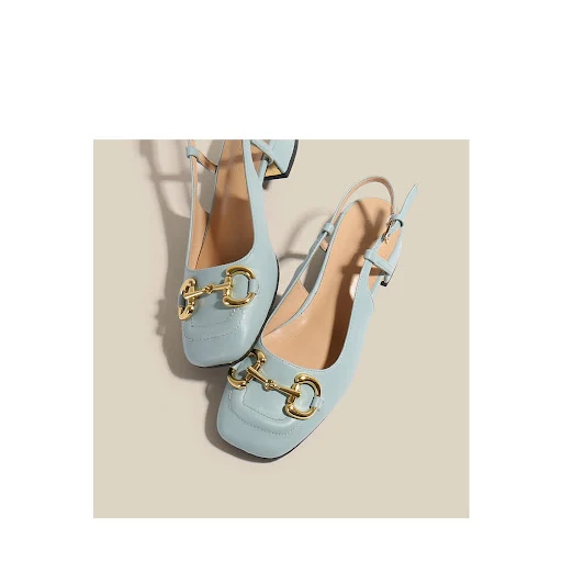 Title 4, Vintage Metal Buckle Mary Jane Block Heel Sanda...