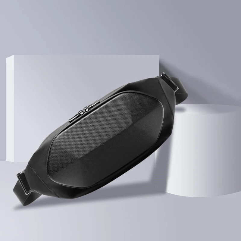 Bolsa de cintura masculina impermeável de verão com concha rígida e tamanho pequeno, ideal para proteger seus pertences. — foto 1