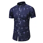 Camicia a maniche corte stampata da uomo taglie forti Comfort e stile estivo T-shirt casual perfetta per l'uso quotidiano e le vacanze — foto 1