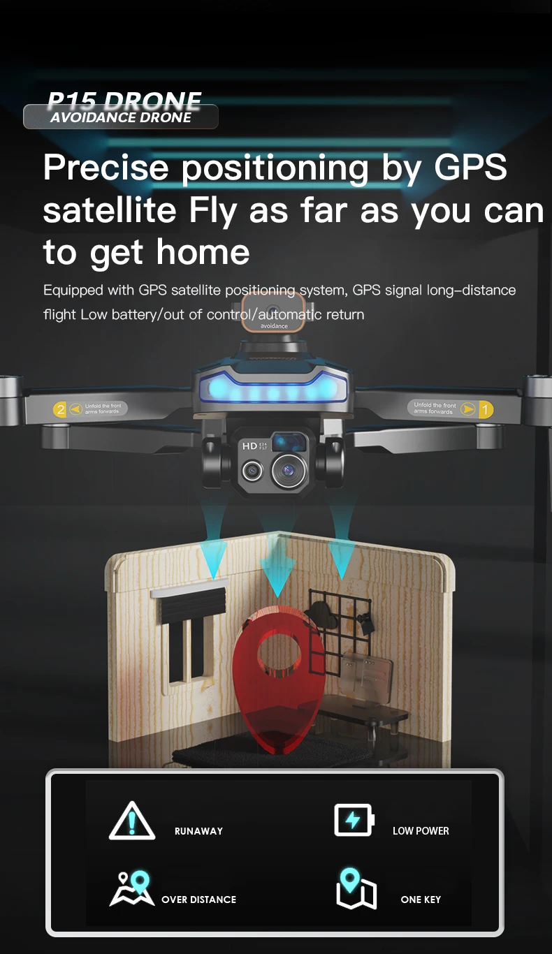 Title 6, Drone Dobrável com Retorno Automático e Evita O...